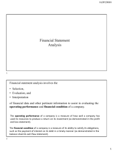 Basics of Financial Statement Analysis