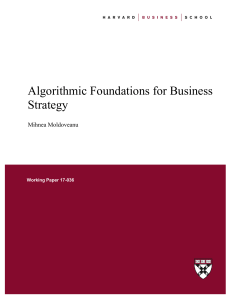 Algorithmic Foundations for Business Strategy 2