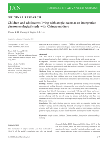 Journal of Advanced Nursing - 2011 - Cheung - Children and adolescents living with atopic eczema  an interpretive (1)