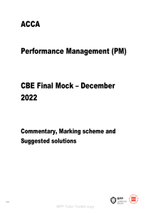 ACCA Performance Management (PM) Dec 22 As
