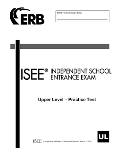 ISEE Official Upper