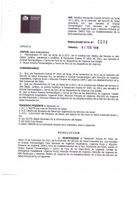Resolución N 1124 Arsenal Farmacológico para Dispositivos de Urgencia
