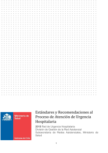 Estándares y recomendaciones al Proceso de Atención de Urgencia Hospitalaria 2018