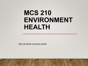 Public health 1 MCS 210  Environment and Health