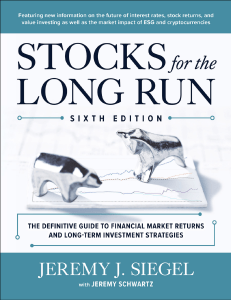 Stocks for the Long Run 6th Edition - Jeremy J Siegel