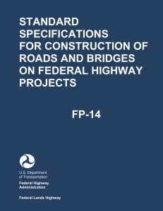 Standerd specification for consturction of roads and bridges on federal highway projects