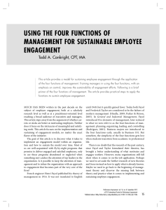 Using the Four Functions of Management for Sustainable Employee Engagement