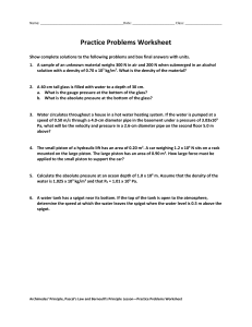 Practice Problems Worksheet Archimedes P