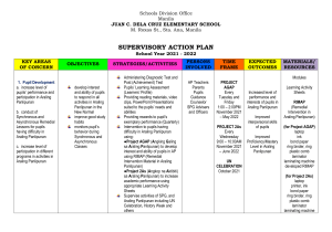 SUPERVISORY ACTION PLAN