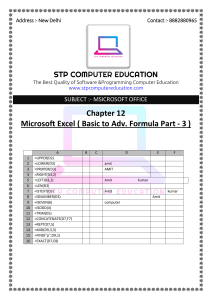 Chapter - 12  Microsoft Excel ( Basic to Adv. Formula Part - 3 )
