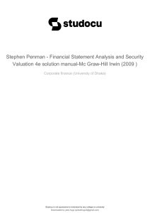 Financial Statement Analysis Solution Manual