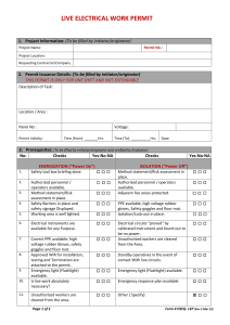 Electrical work permit