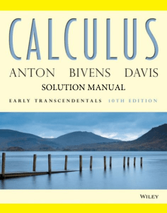 Manual de Soluciones de Cálculo: Anton, Bivens, Davis