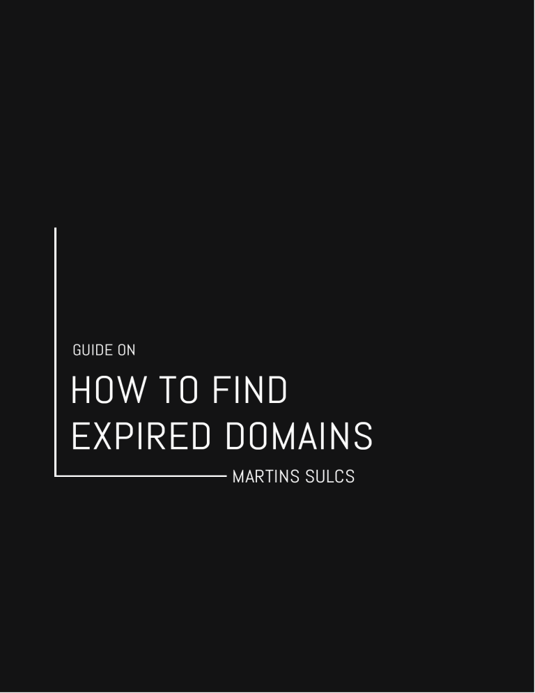 How To Find Expired Domains