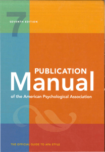 APA Manual 7th Edition