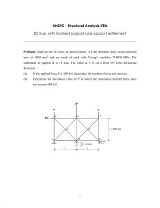 2D truss with inclined support and support settlement