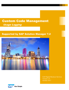 Custom Code Management  Usage Logging UPL SCMON in SM 7.2 201710