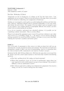 MAST10005 Assignment 1: Set Theory & Proofs