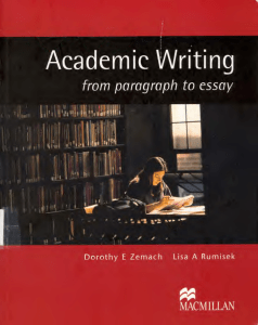 Academic Writing From paragraph to essay