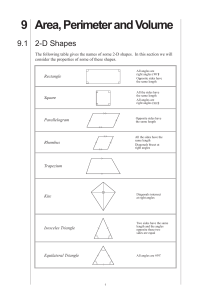 Y9 Shapes 2D 3D