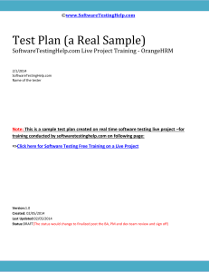 Live Project Test Plan SoftwareTestingHelp