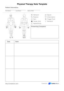 6396564d546a8e7005845807 Physical Therapy Note Template