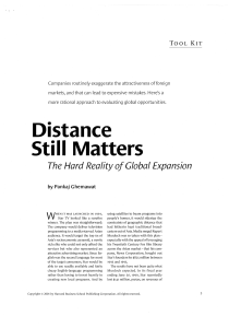 Distance Still Matters