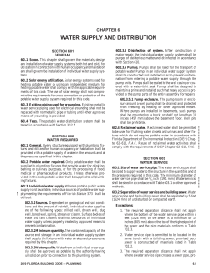 Chapter 6 - Water Supply and Distribution