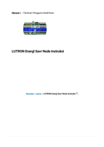 LUTRON Energl Savr Node Instruksi