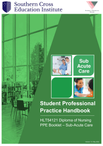 HLT54121 PPE Booklet (Sub Acute Care) V1.0 -  May 2022