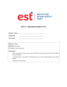 EST II - Biology - October 2021