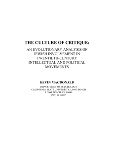 Kevin MacDonald - Culture of Critique