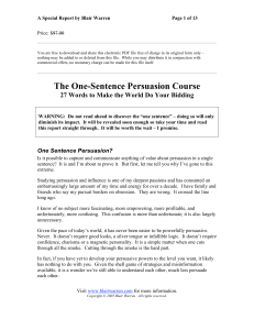 The One-Sentence Persuasion Course