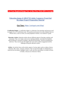 Education dump of AD0-E710 Adobe Commerce Front-End Developer Expert Preparation Material
