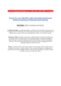 Prepare for your AD0-E501 Adobe Advertising Cloud Search Business Practitioner Professional Study Material
