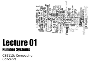 CSE115Lecture01NumberSystems