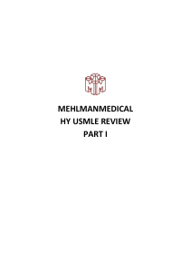 HY Mixed USMLE Review Part I