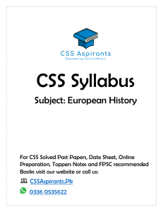 European-History-CSS-Syllabus