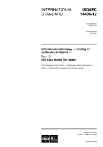 ISO/IEC 14496-12: ISO Base Media File Format Standard