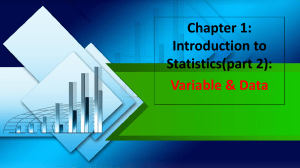 Introduction to Statistics Variable part 2