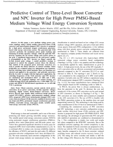 Predictive Control of Three-Level Boost Converter  and NPC Inverter for High Power PMSG-Based Medium Voltage WECS