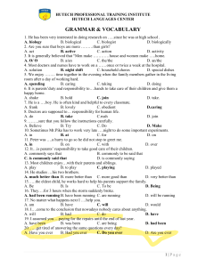 English Grammar & Vocabulary Exercises - HUTECH