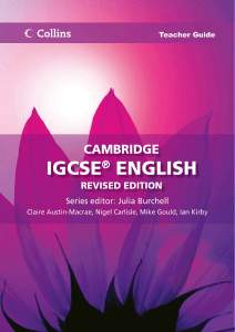 IGCSE English Teacher's Guide
