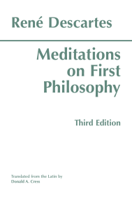Cress, Donald A. Descartes, Rene - Meditations on first philosophy-Hackett Publishing Co (1993)