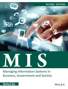 MIS Managing Information Systems Rahul De