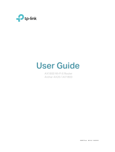 AX1800 Wi-Fi 6 Router User Guide