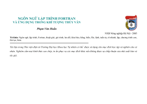 ĐHQG.Ngôn Ngữ Lập Trình Fortran Và Ứng Dụng Trong Khí Tượng Thủy Văn (NXB Đại Học Quốc Gia 2005) - Phạm Văn Tuấn, 112 Trang