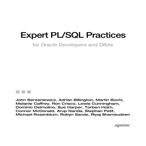 Expert PLSQL Practices for Oracle Developers and DBAs (John Beresniewicz, Adrian Billington etc.)