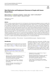 Work Motivation and Employment Outcomes in People 