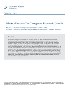 Effects Income Tax Changes Economic Growth Gale Samwick